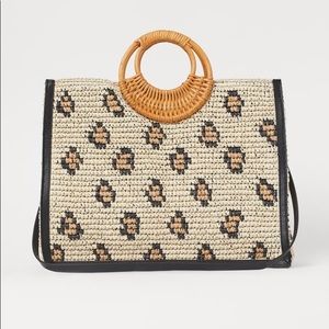 NWT H&M Paper Straw Shopper Tote Handbag